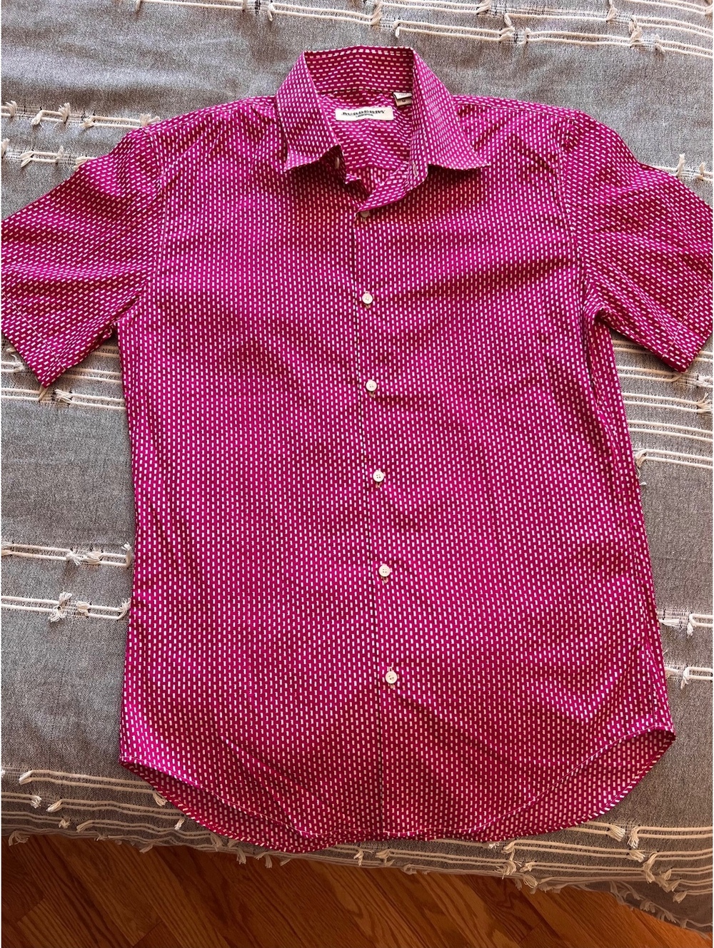 Burberry London Pink Pattern Button-Up